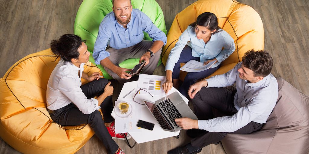 software development team working in a modern office