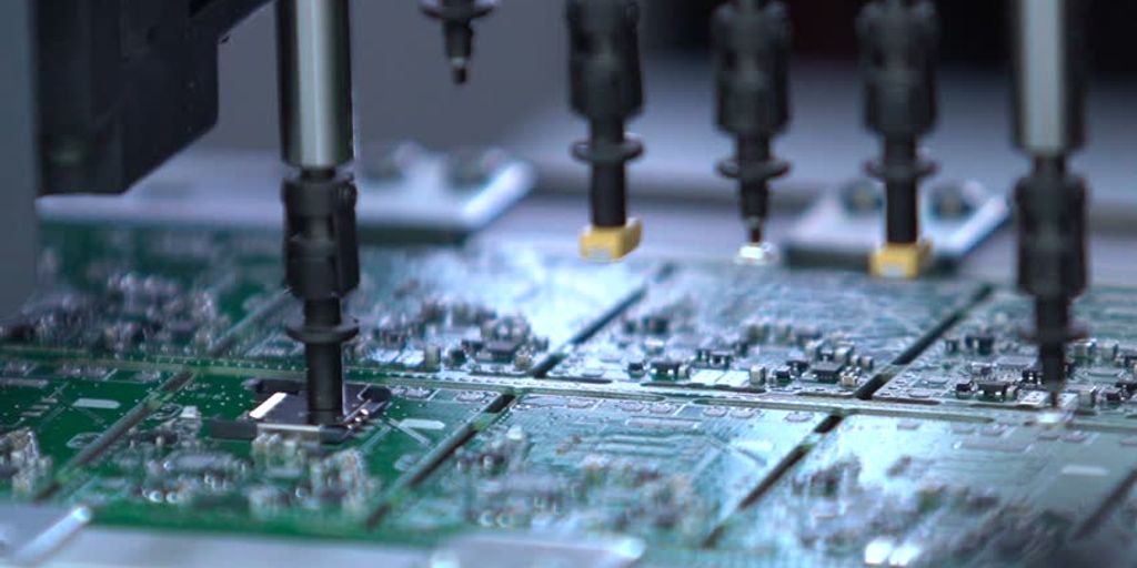 cutting-edge semiconductor manufacturing equipment in a high-tech factory