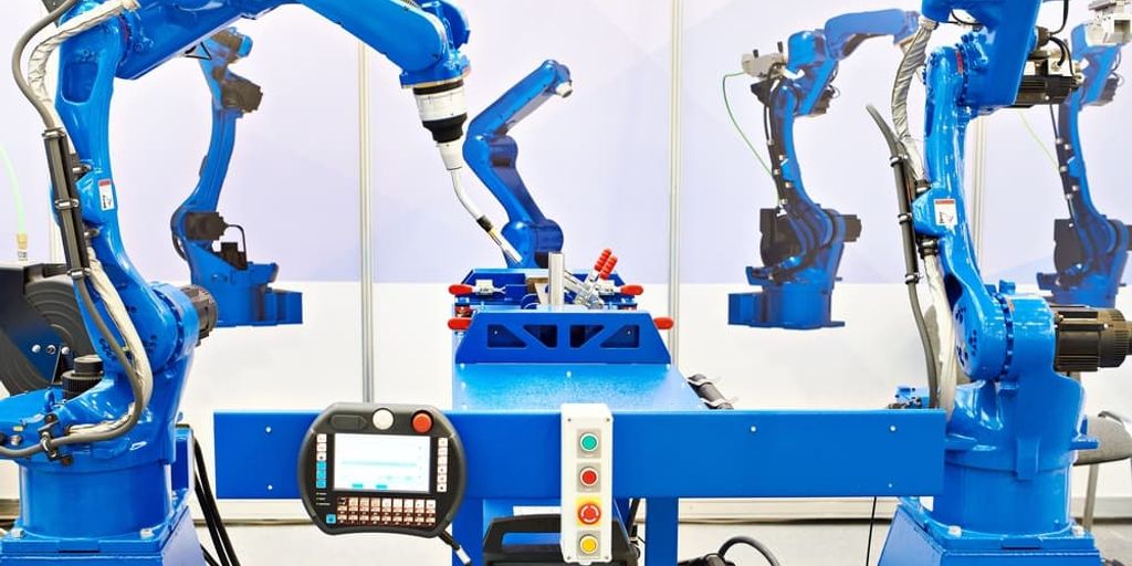 modern factory with industrial automation equipment