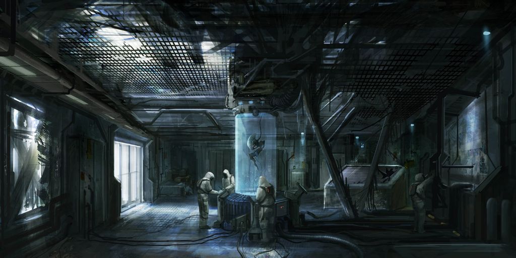 futuristic technology testing lab