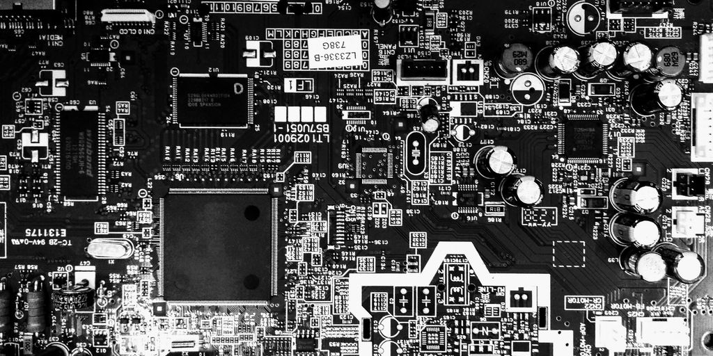 integrated circuit board close-up technology