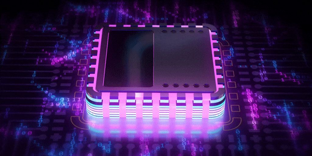 futuristic semiconductor equipment in a high-tech lab